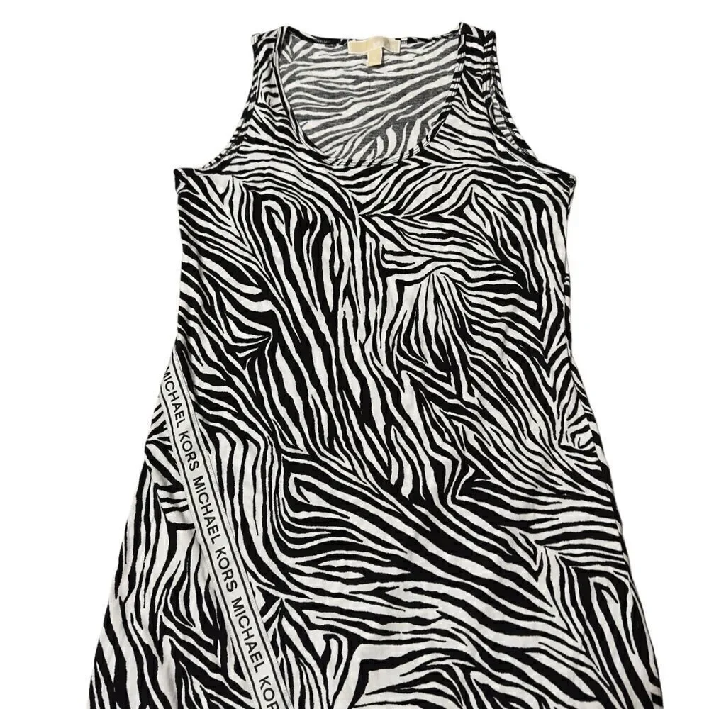 MICHAEL Michael Kors Black & White Zebra Sleeveless Jersey Dress MEDIUM - Picture 4 of 14